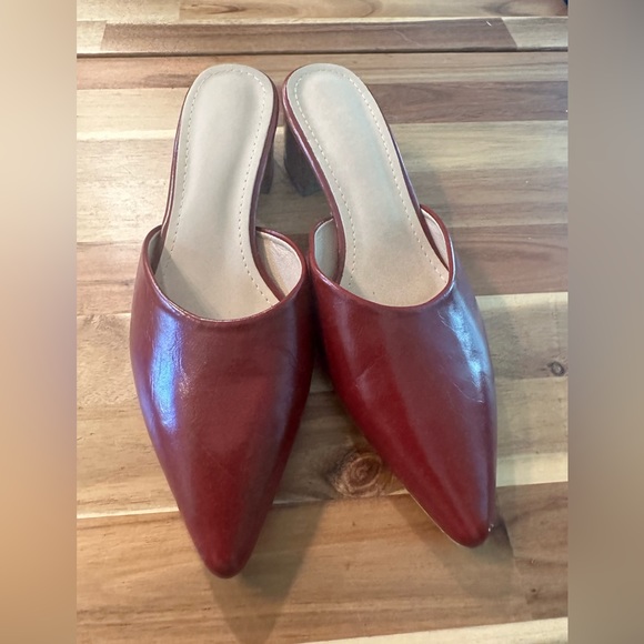 Burgundy |Pointed-Toe Slip-On Heel Shoes| US8/ EU 39 - Picture 4 of 7